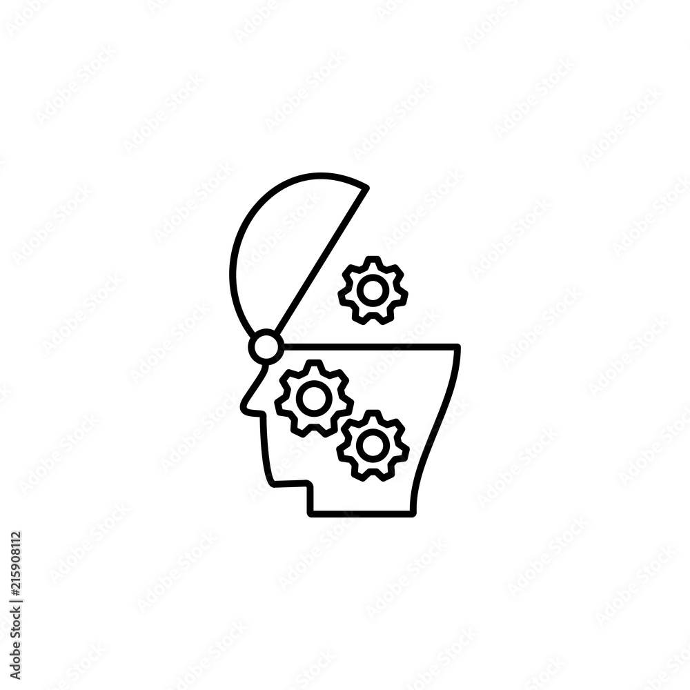 Poster control of thoughts icon. Element of intelligence icon for mobile concept and web apps. Thin line control of thoughts icon can be used for web and mobile