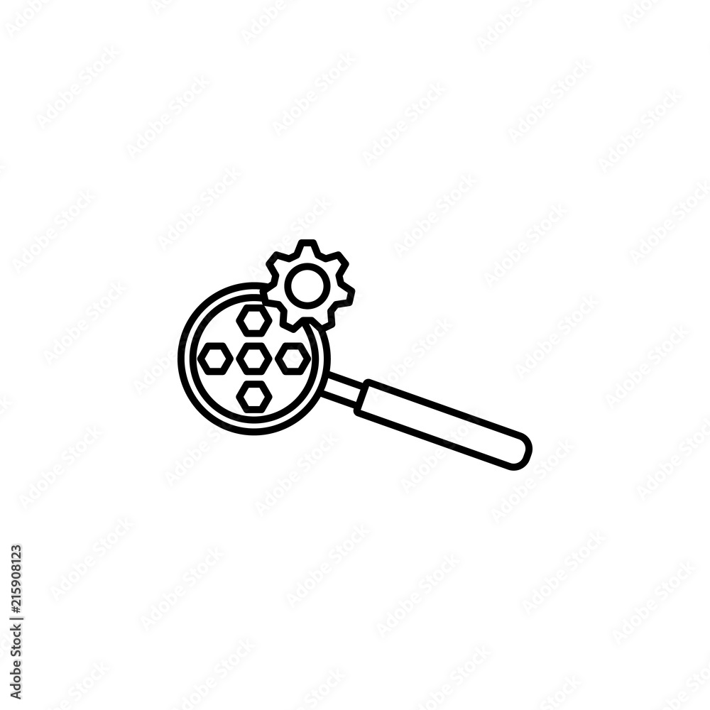 Poster magnifier and mechanism icon. element of intelligence icon for mobile concept and web apps. thin lin