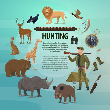 Vector hunting club open season safari poster