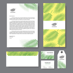 Branding identity template corporate company design, Set for business hotel, resort, spa, vector illustration