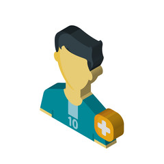 Soccer player isometric right top view 3D icon