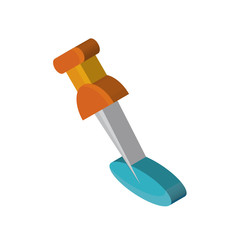 Pin isometric right top view 3D icon