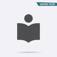 Gray Education, learning icon on background. Modern flat pictogram, business, marketing, internet co