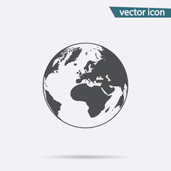 Gray Earth icon isolated on background. Modern flat pictogram, business, marketing, internet concept