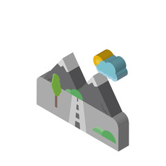 Mountains isometric right top view 3D icon