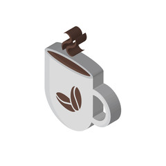 Coffee isometric right top view 3D icon