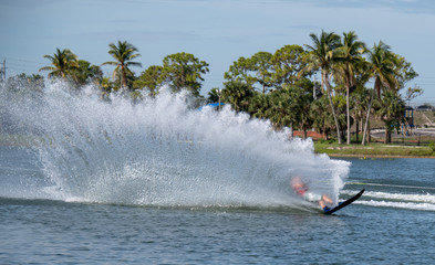 Waterskier on the lake