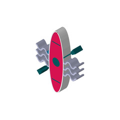 kayak isometric right top view 3D icon