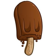 Fudge Popsicle Cartoon Illustration