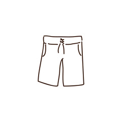 Beach shorts summer fashion clothing for men. Vector hand drawn doodle illustration icon..