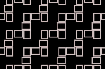 Abstract seamless pattern texture of grey rectangular frames over black background template Vector illustration