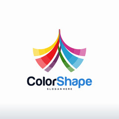 Colorful shape logo designs concept vector, Color Tent logo designs