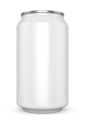 Blank white beer can