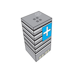 Isolated isometric hospital building icon