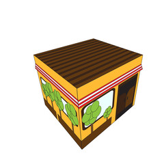 Isolated isometric store building icon
