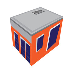 Isolated isometric apartment building icon