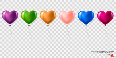 Colorful air balloons isolated on transparent background - obrazy, fototapety, plakaty