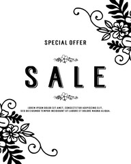 Obraz premium Collection of sale floral design template vector illustration