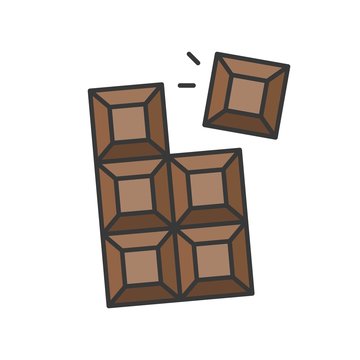 chocolate bar, sweets and pastry set, filled outline icon
