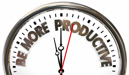Be More Productive Improve Workflow Productivity Clock 3d Illustration