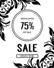 Sale design backgrounds with floral vector illustration