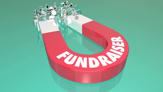 Fundraising Give Money Share Magnet Pulling People 3d Animation