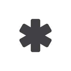 Hospital vector icon. filled flat sign for mobile concept and web design. Medical star simple solid icon. Ambulance symbol, logo illustration. Pixel perfect vector graphics