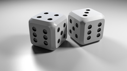 3d isolated game dices