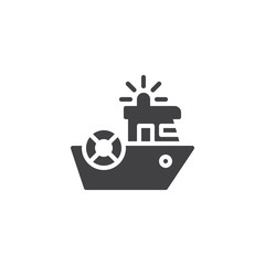 Coast guard vector icon. filled flat sign for mobile concept and web design. Coast security ship simple solid icon. Symbol, logo illustration. Pixel perfect vector graphics