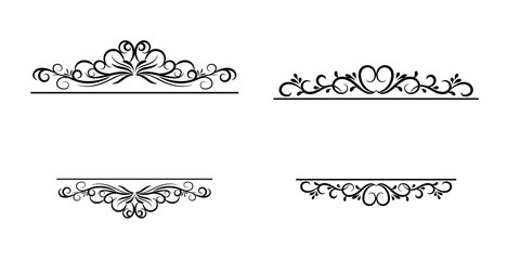 Vintage vector swirl frame set