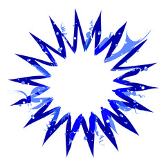 vector abstract radial burst. blue star explosion isolated on white background, with blank white copy space. radial sun burst or comic burst graphic design