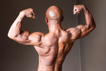 Japanese hot sexy bulky bald head male 50s bodybuider