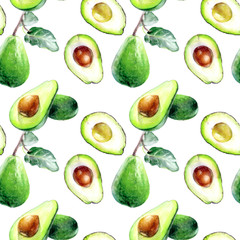 Avocado seamless pattern.