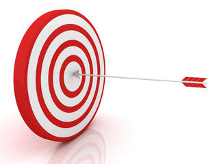 Arrows hitting the center of target - success business concept
