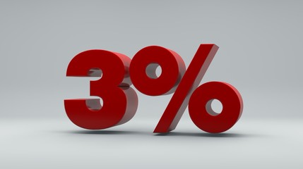 Special offer sale red 3D render.