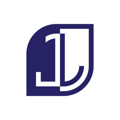 JL initial letter emblem logo negative space