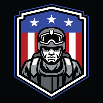 mascot of soldier badge