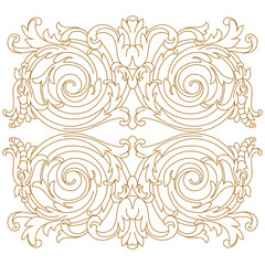 Golden vintage baroque ornament, corner. Retro pattern antique style acanthus.