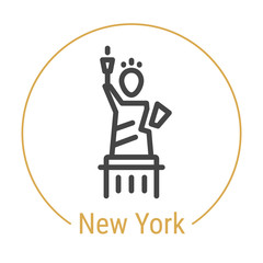 New York, United States Vector Line Icon