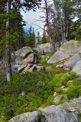 Wind River Range, Rocky Mountains, Wyoming, views from backpacking hiking trail to Titcomb Basin...