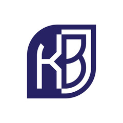 KB initial letter emblem logo negative space