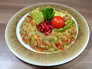 homos appetizer ( arab appetizer contains blended chickpeas mixed with spiced ,oil and tehinia )