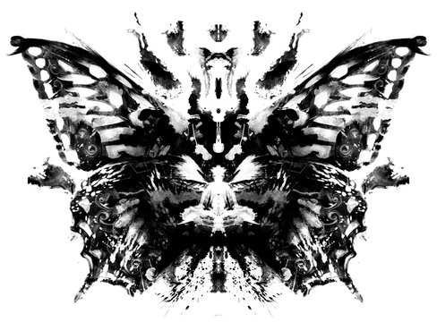 butterfly pattern in Rorschach Test style