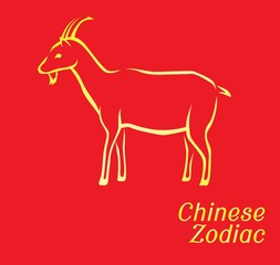 Chinese Zodiac Set Goat Vector Illustration