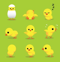 Cute Chick 3D Cartoon Character Poses
