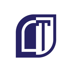 LT initial letter emblem logo negative space