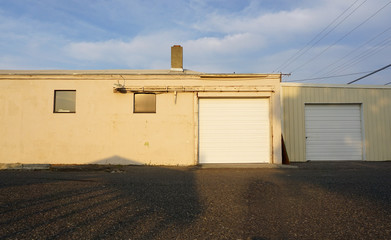old industrial garage and building