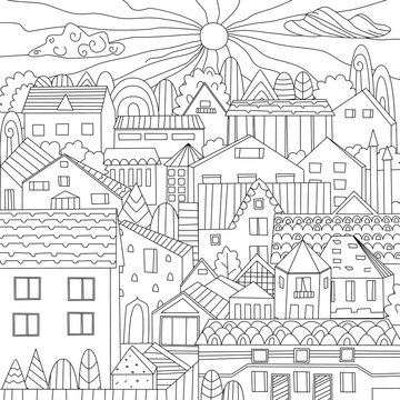nice town for your coloring book
