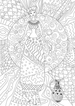 lovely african girl for your coloring book