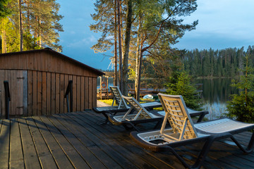 Dawn on the Uzhin Lake